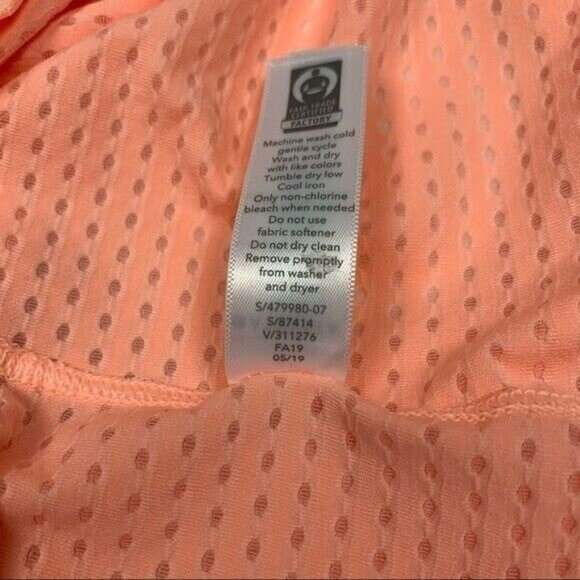 Athleta XXS Peach Mesh Racerback Performance Tank Top Lightweight Workout Yoga - Picture 4 of 5